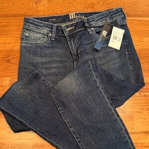 Kut from the Kloth “Katy” Boyfriend Mid-Dark Blue Slim Straight Jeans